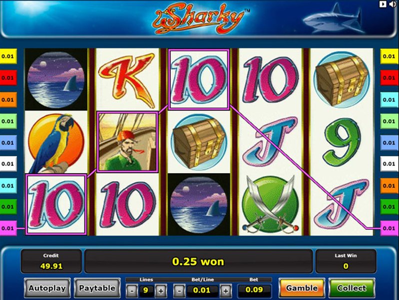 Дизайн слота Sharky